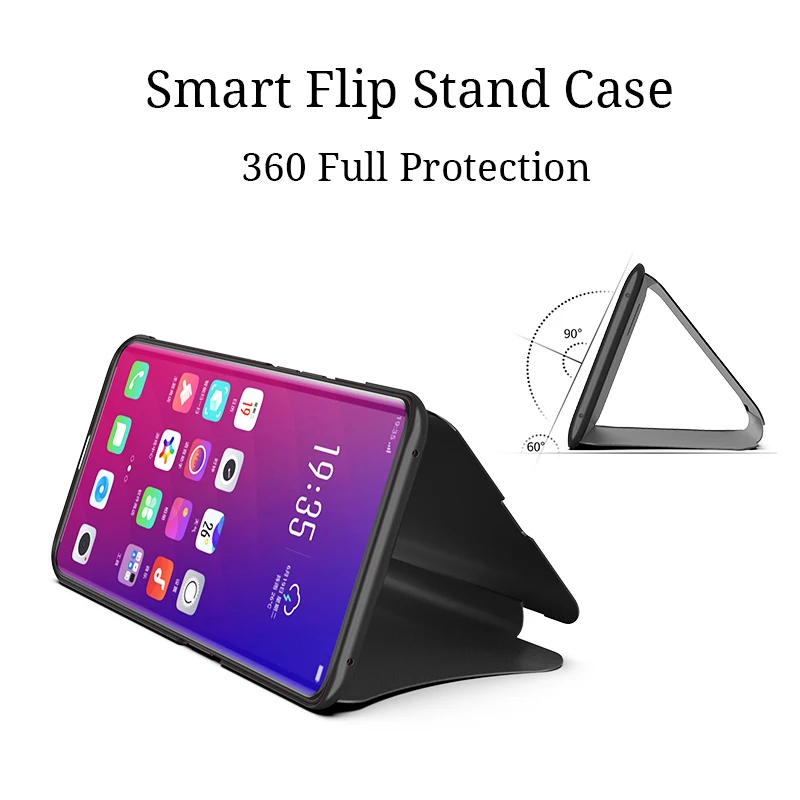 Clear View зеркало смарт чехол для OPPO findx F5 F7 R15 A83 A59 A71 кожи 360 Полный Чехол подставка R11