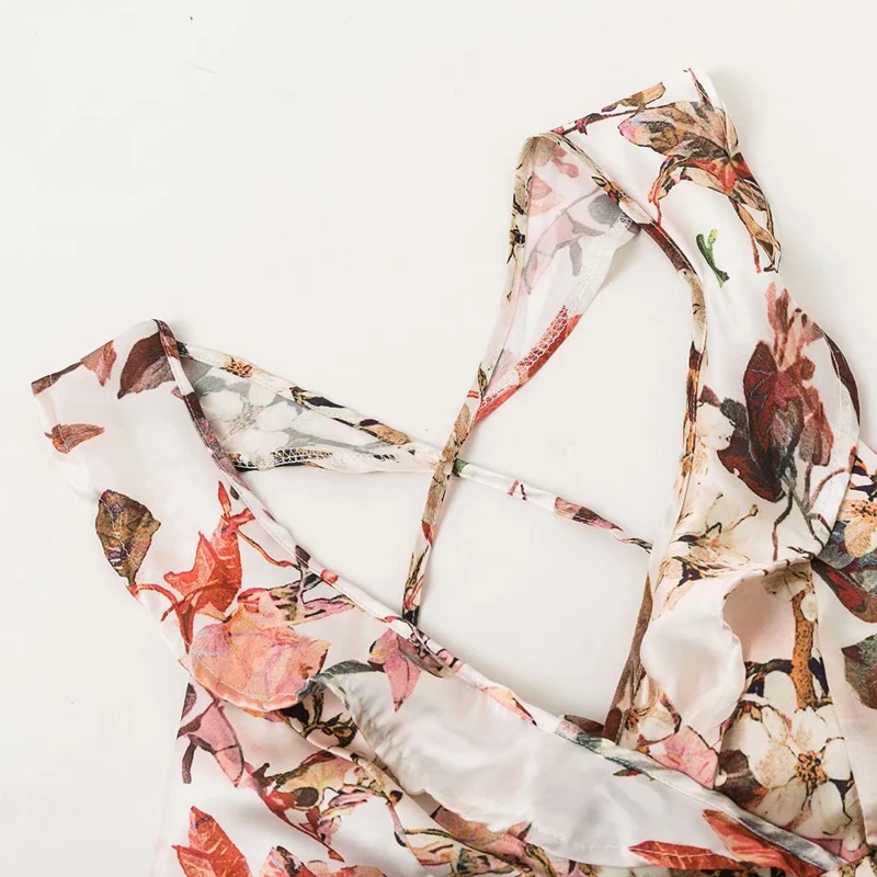 Комбинезон Для женщин комбинезон Timechee Boho Стиль Свободные шифона с принтом спинки