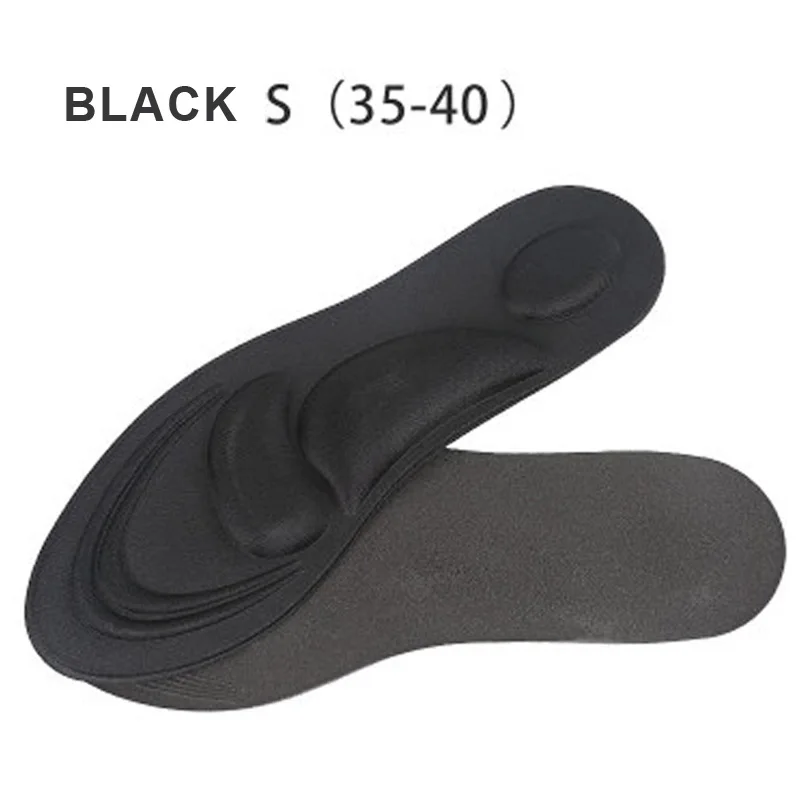 Black S EU 35-40 EiD 4D массажные стельки, мягкая губка, поддержка свода стопы, ортопедические внутренние подушечки для обуви, обувь на высоком каблуке для мужчин и женщин, амортизирующие подошвы - Цвет: Black S EU 35-40