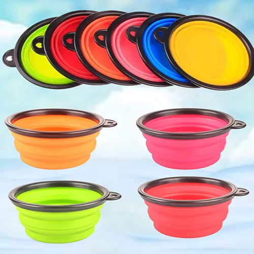 Горячий! Силиконовая дорожная Складная миска для собак Премиум качество пищевая