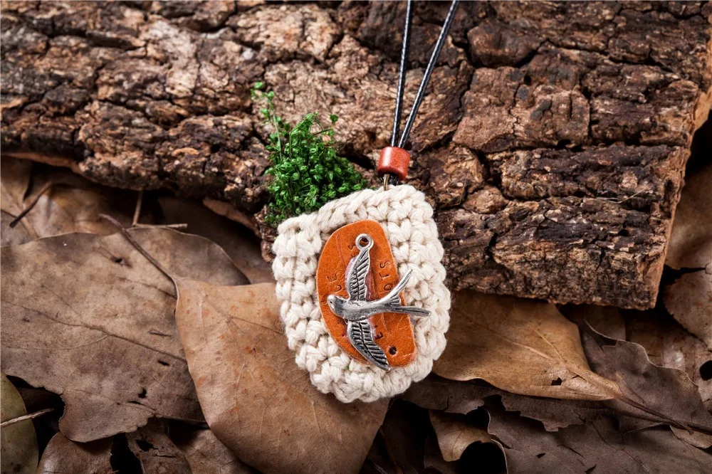 Женские украшения ручной работы шерстяные ожерелья и кулоны мода летящая птица