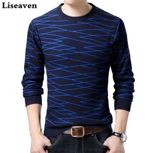 Пуловер Liseaven, свитеры, повседневный вязаный свитер, Мужская трикотажная одежда, мужские пуловеры с длинным рукавом
