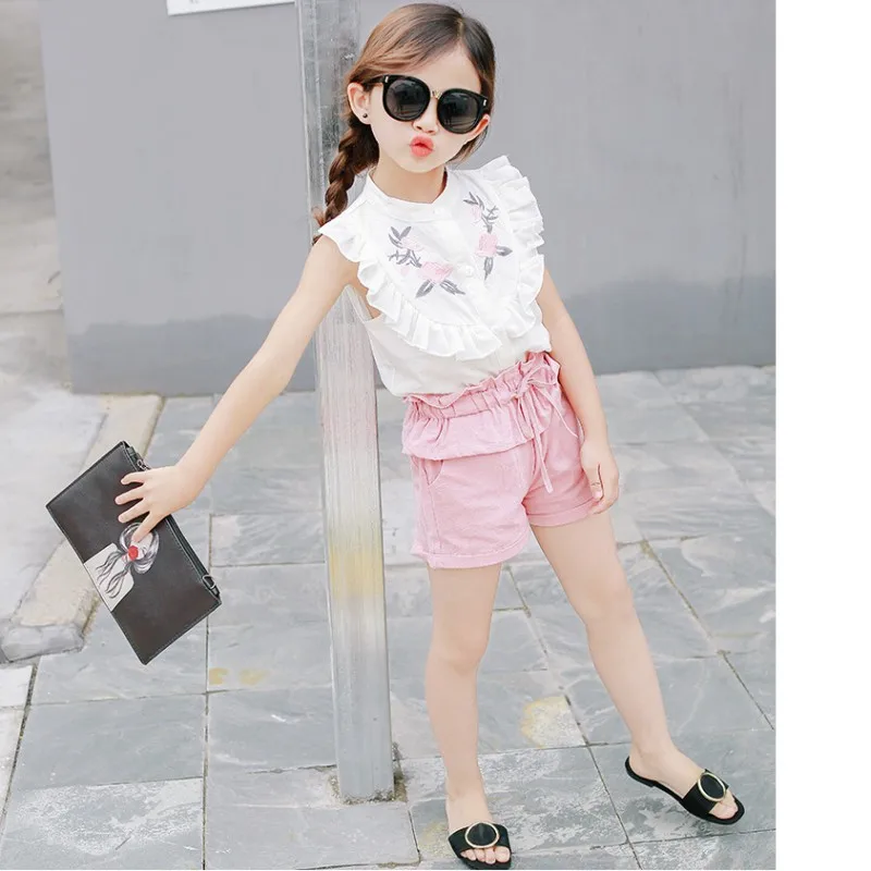 Комплект модной детской одежды летняя детская одежда футболка без рукавов с