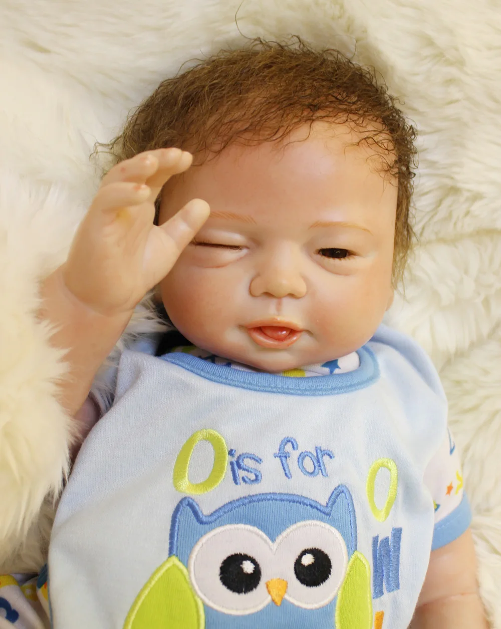 18 дюймов 45 см реалистичные детские куклы Reborn Младенцы Bebe один глаз открывающийся