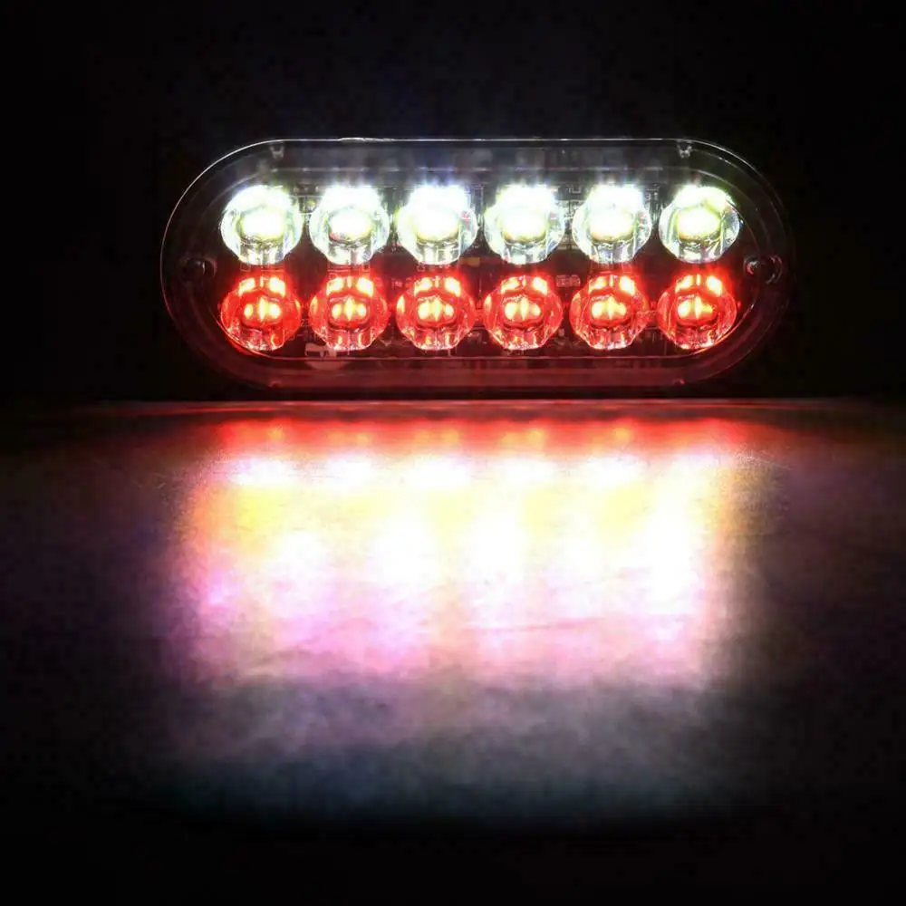Fuleem 6 шт. белый красный 12LED Flash восстановления Строб аварийного автомобиля