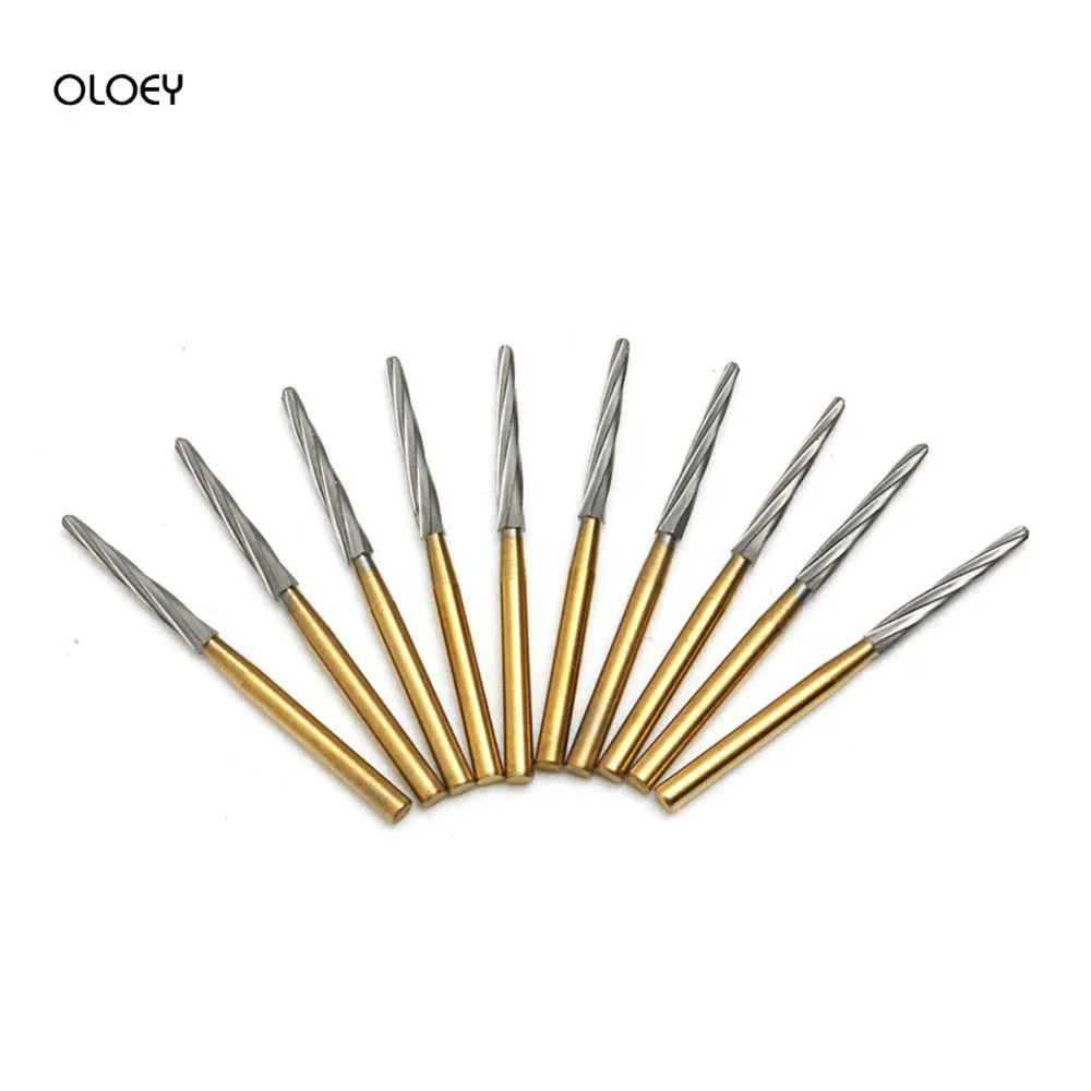 10Pcs/pack Tungsten Steel Carbide Burs Tapered Bur High Speed for Pulp Chamber Endo-Z FG21/23/25/28mm | Красота и здоровье