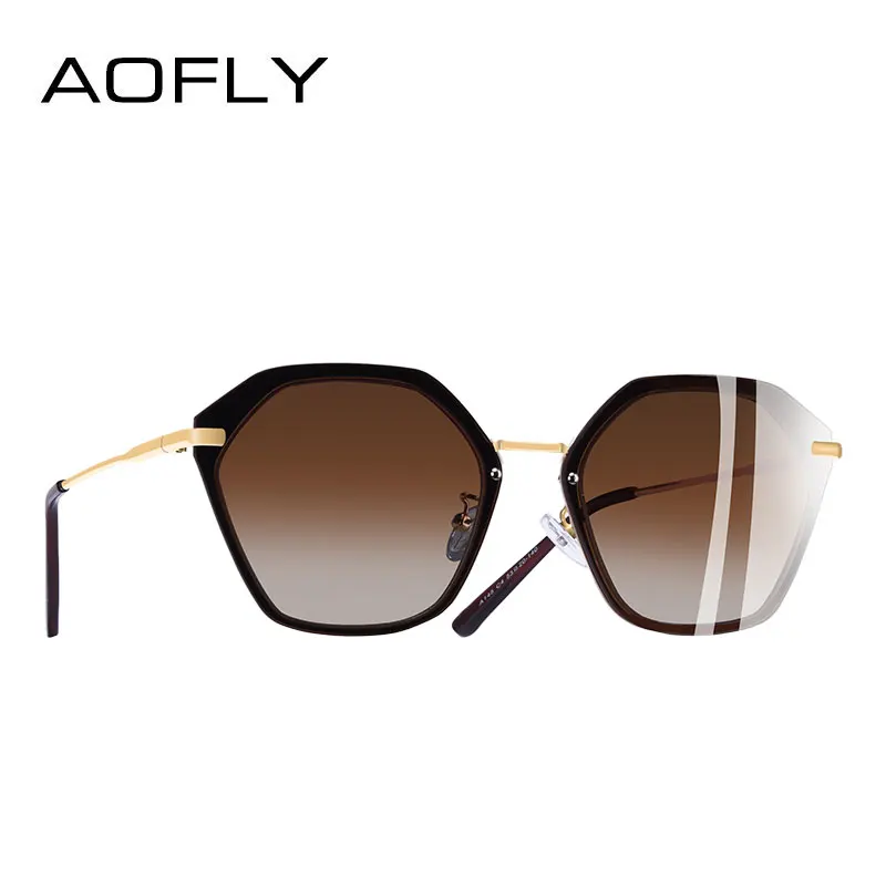 AOFLY Роскошные поляризованные Для женщин солнцезащитные очки модные Брендовая дизайнерская обувь женская Винтаж женские солнцезащитные очки oculos gafas uv400 - Цвет линз: C4Brown