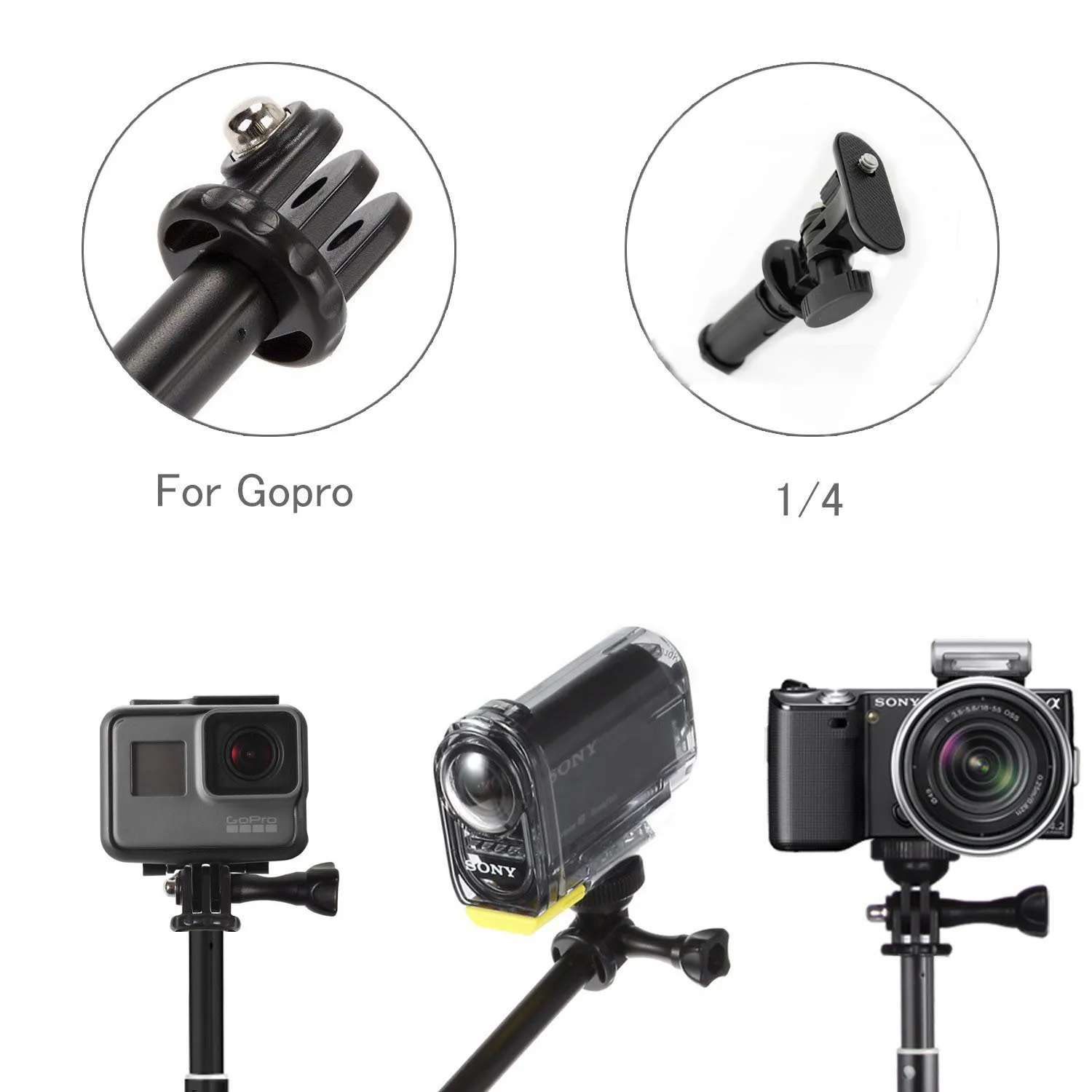 [Biostore селфи-палки] алюминиевый стикер с автоспуском для камеры DV Gorpro + 2 3 4