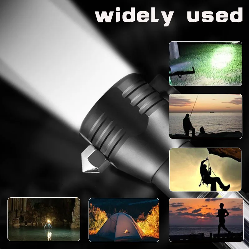 Яркий светодиодный фонарик на солнечной батарее 9 в 1 многофункциональный фонарь