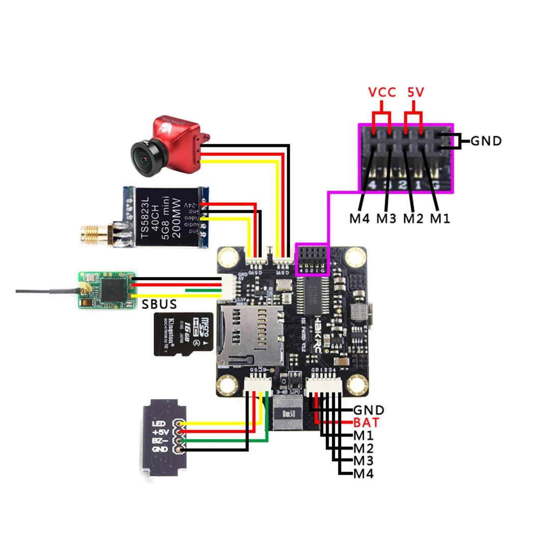 HAKRC F4 управление полетом F4 PDB STM32 интегрированная плата OSD 5V BEC управление полетом для FPV DIY Racer Drone Quadcopter аксессуар