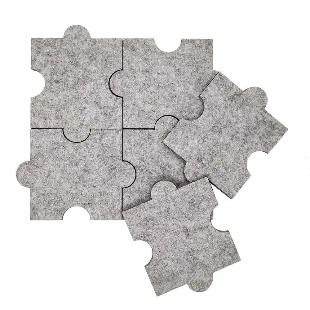 Grey Puzzle Визуальный сенсорный пакет из 6 войлочных тканей шестиугольная чашка коврик для напитков подставки для пива кофе столовые приборы Подарочный стол Декоративные столовые принадлежности - Цвет: Grey Puzzle