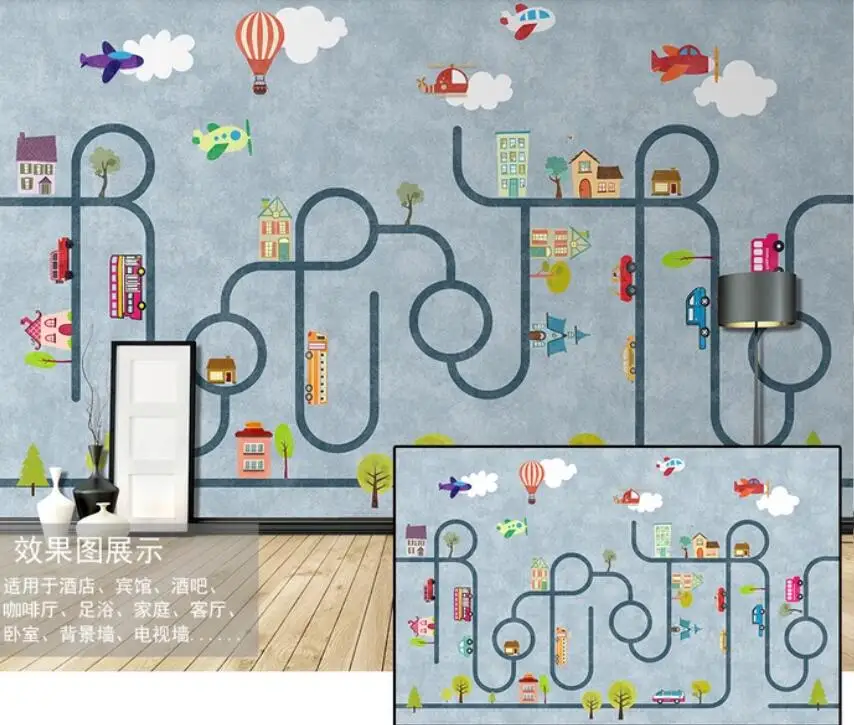 

3D City Traffic Road Wallpaper Mural Stereo Wall Paper Roll for Living Room Home Wall Decor Printed Photo Wallpapers Wall Murals