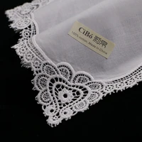 a004 10 pieces white ivory premium cotton lace handkerchiefs women ladies festival wedding gifts hankies