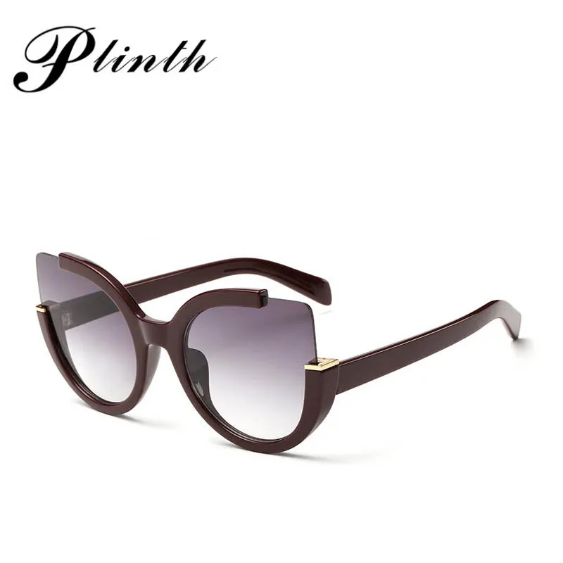 PLINTH Cat Eye Women's Sunglasses Vintage Semi-rimless Sharp Coner Colorful Shades for Women Stylish Trendy Sun Glasses Ladies |