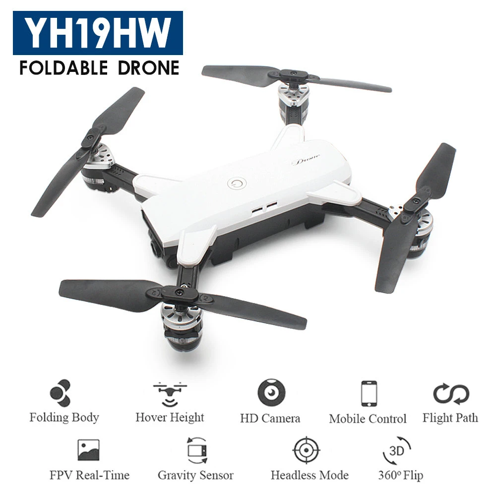 YH 19HW складной Дрон Мини RC селфи с камерой 720 P Дроны HD WiFi FPV Квадрокоптер