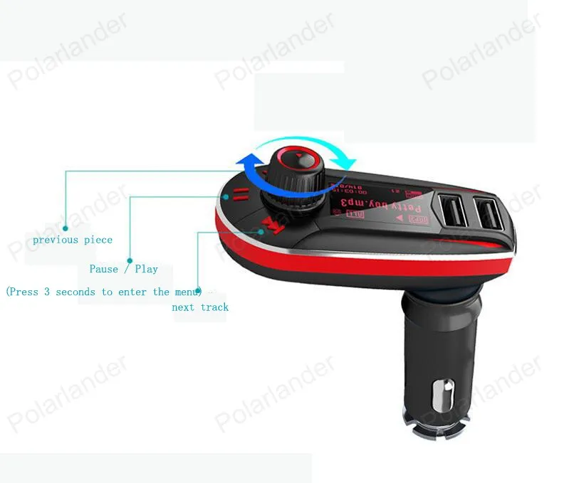 Автомобильный Bluetooth комплект с FM передатчиком и mp3 плеером 3 5 мм аудио AUX слоты для