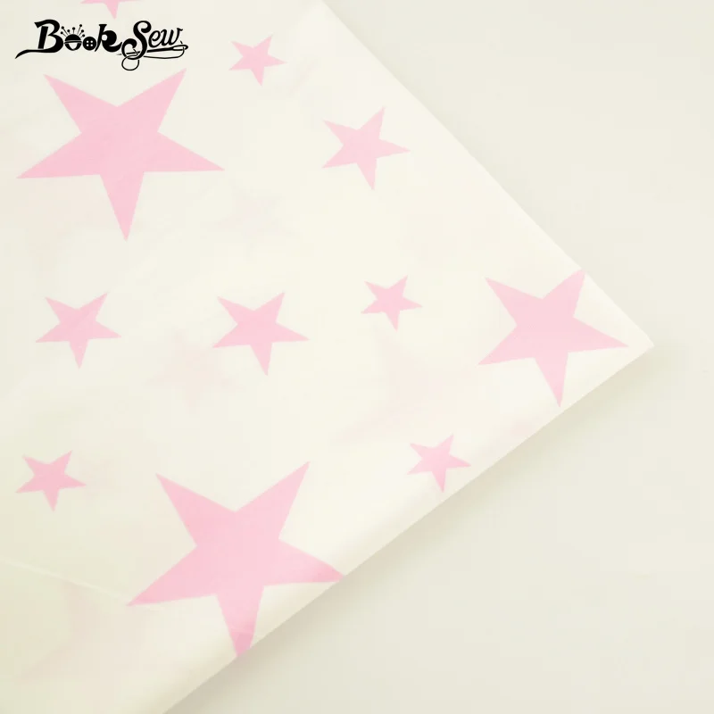 _ 100% хлопчатобумажная саржевая ткань розовые звезды дизайн мягкая стеганая