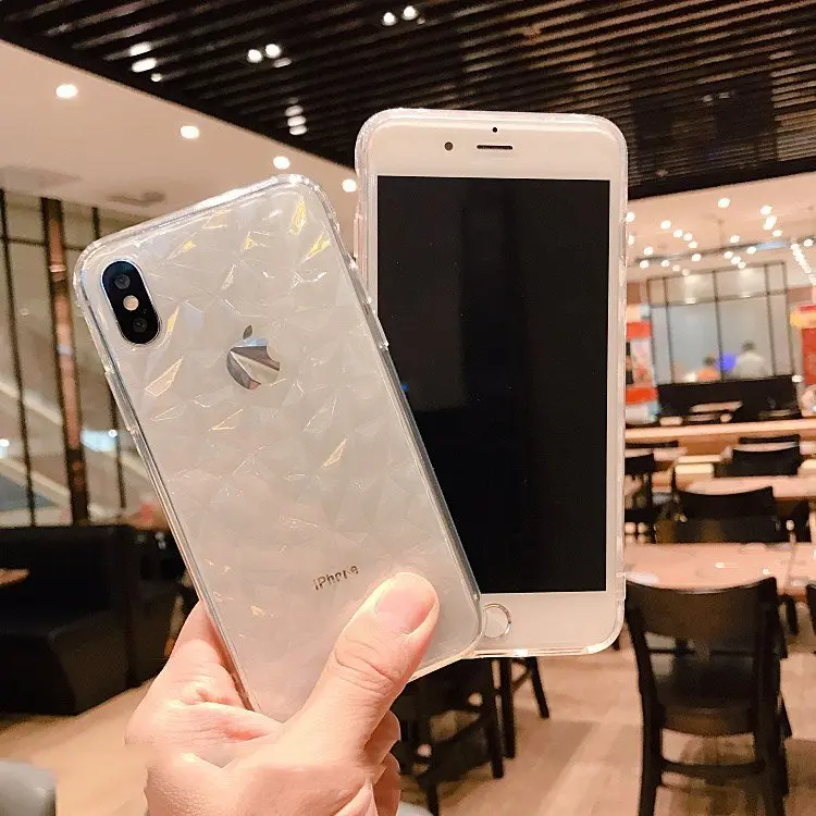 3D Diamond Soft TPU Silicone Case For iPhone 6 6S 7 8 Plus X XR XS Max 5 5S SE 6Plus 6SPlus 7Plus Glitter Transparent Phone |