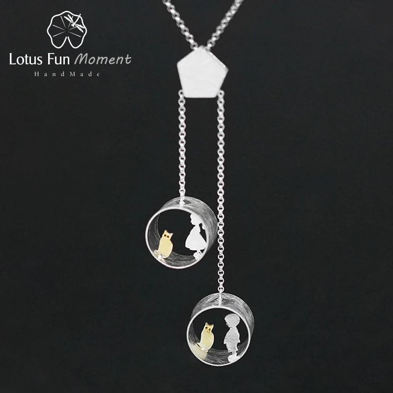 Женский кулон с кошкой Lotus Fun без ожерелья ювелирное изделие из настоящего