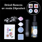 24 шт.компл. QiaoQi DIY УФ Смола пресс-форма для литья комплект кулон силиконовая форма для изготовления пресс-форм формы для эпоксидной смолы для ювелирных украшений Hand-Made жемчугом и драгоценными камнями