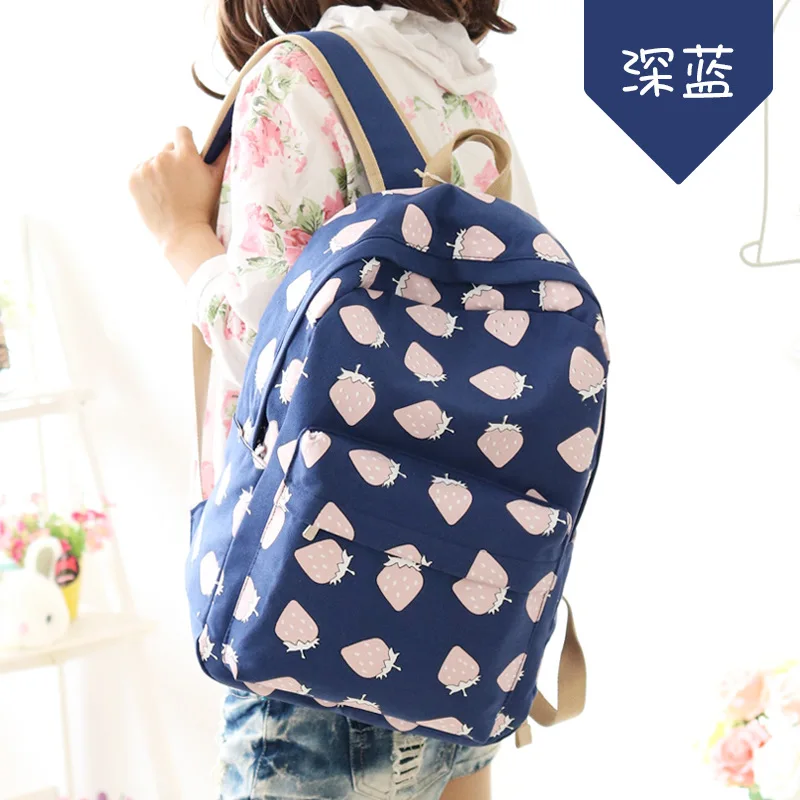 

New 2020 Canvas Women Backpack Cute Dot Plaid School Bags for Teenagers Girls Bolsas Mochilas Fresh Rucksacks Backpacks Mushroom