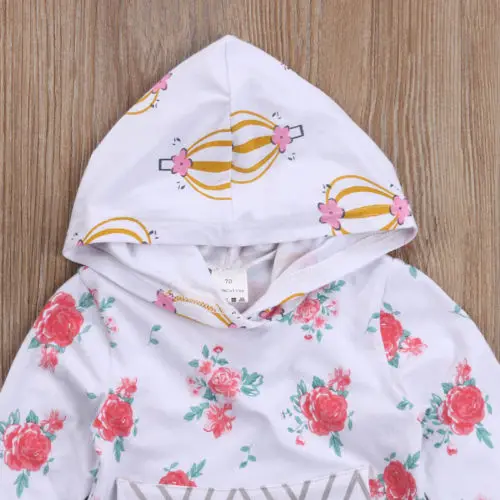 Весна Осень 2018 Повседневная Толстовка с капюшоном и принтом для маленьких