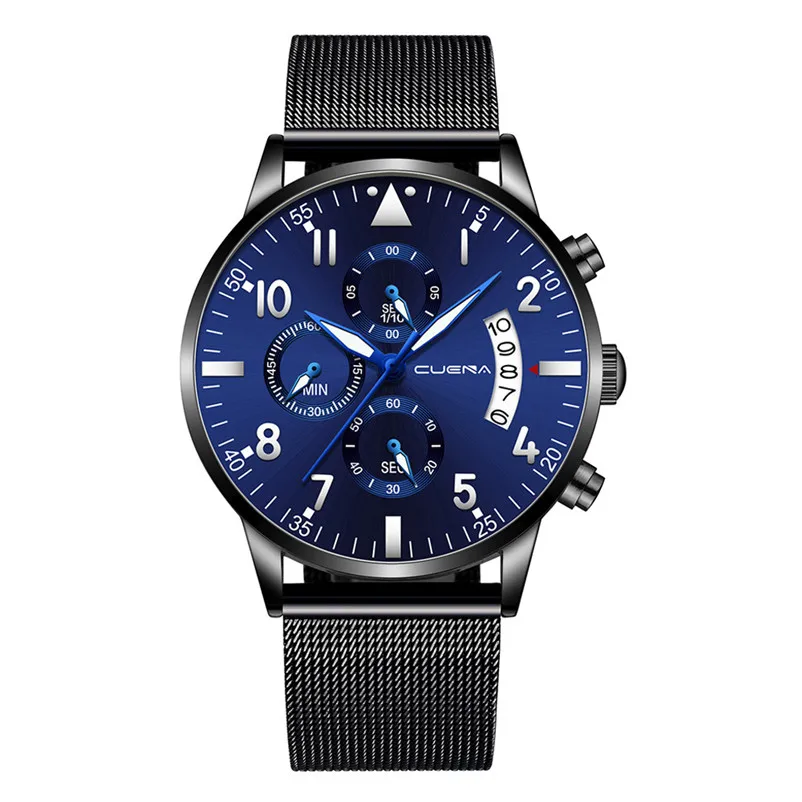 B Reloj hombre,, Топ бренд, Роскошные мужские часы, водонепроницаемые, ультра тонкие, дата, наручные часы, мужские, сетчатый ремешок, повседневные, кварцевые часы - Цвет: B