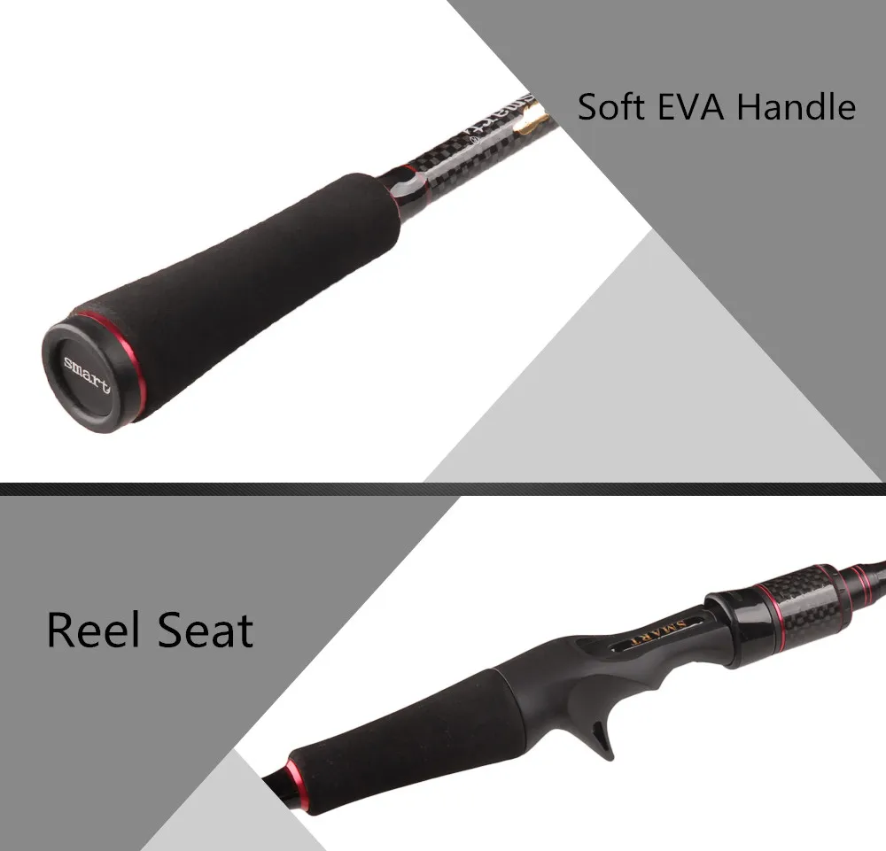 SMART 4Sec 1,98 м литая Удочка 4-16lb/6-24 г Средняя мощность углеродная приманка барабанные палочки Rods Vara De Pesca Canne A Peche Bass Olta