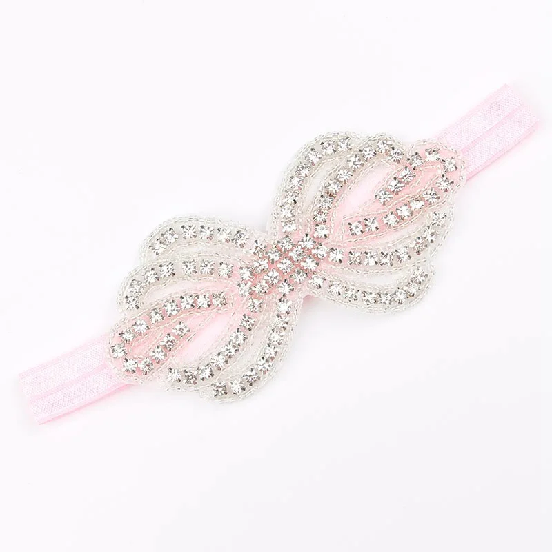 10pink Nishine новая детская Стразы повязка на голову в цветочек для девочек с украшением в виде кристаллов; ботильоны на вечерние повязка на голову Свадебные украшения Аксессуары для волос, реквизит для фотографирования реквизит - Цвет: 10pink