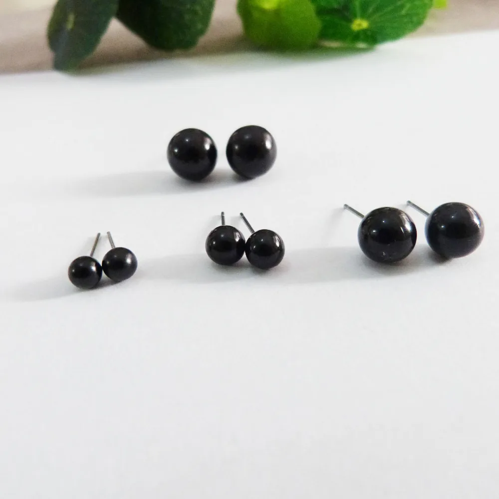 

500pcs/lot--4mm/5mm/6mm/8mm/10mm/12mm/14mm--- black plastic toy eyes with pin stem for diy needle felting wool size option