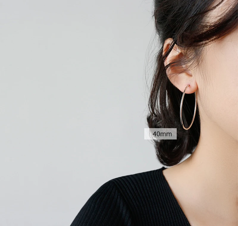 Серьги из стерлингового серебра 925 пробы ювелирные изделия простые круглые