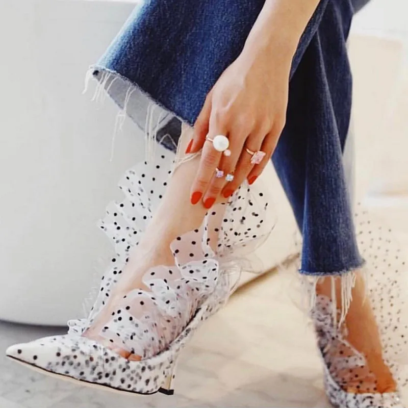 Пикантные женские туфли-лодочки с острым носком Свадебные модельные туфли в