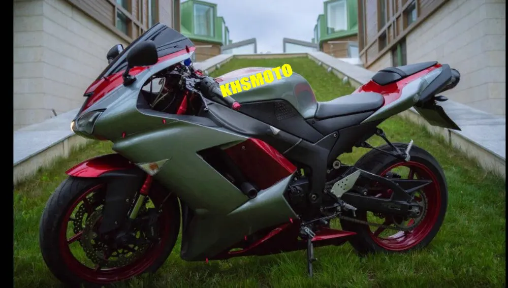 Набор обтекателей для мотоциклов KAWASAKI Ninja ZX6R 636 07 08 ZX 6R 2007 2008 zx6r ABS green red + 7 подарков