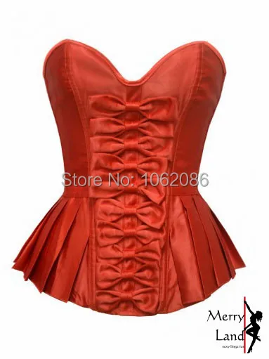 Women Green White Red Purple Sexy Satin Overbust Corsets Bow Bustiers Lingerie Underwear Sleepwear M1787 Free Shipping | Женская одежда