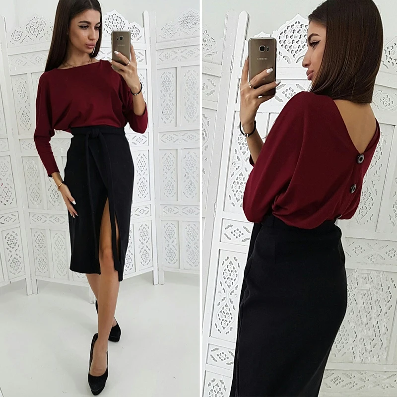 Женская сексуальная однотонная блузка на пуговицах и топы с v образным вырезом