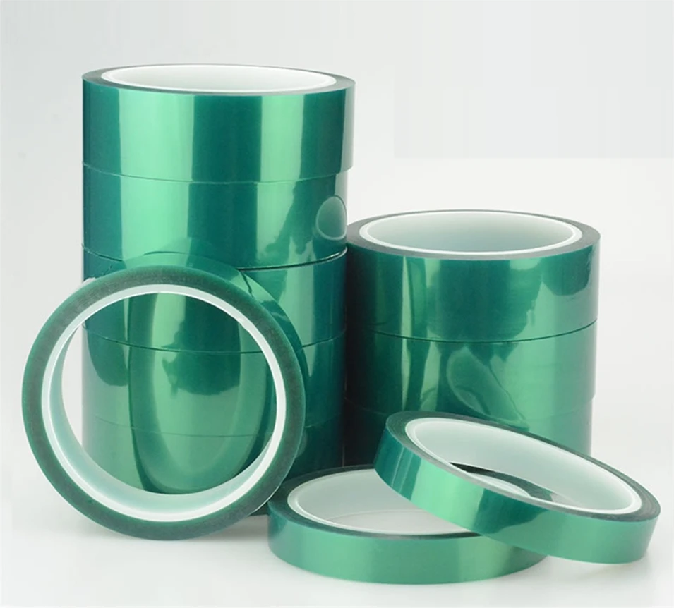 

66 Meters x Thickness 0.06mm High Temperature Green PET Tape PCB Masking Tape 50mm/100mm/120mm/200mm/400mm