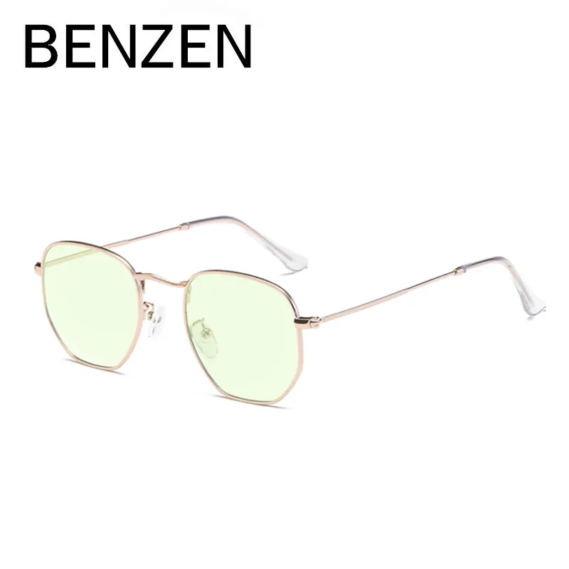 BENZEN очки для компьютера, анти-Синие лучи, очки для чтения, винтажные очки для компьютера, телевизора, игровые очки с Чехол 5119 - Цвет оправы: GOLD