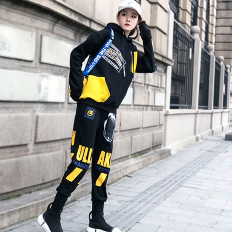 Женский спортивный костюм для отдыха офисный Свободный Повседневный Спортивный