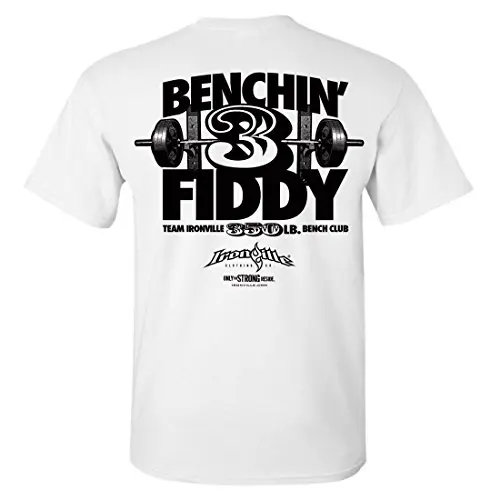 Взрослые хлопок Футболки Для Мужчин 350 Фунт Жим лежа Клуб O-образным Вырезом