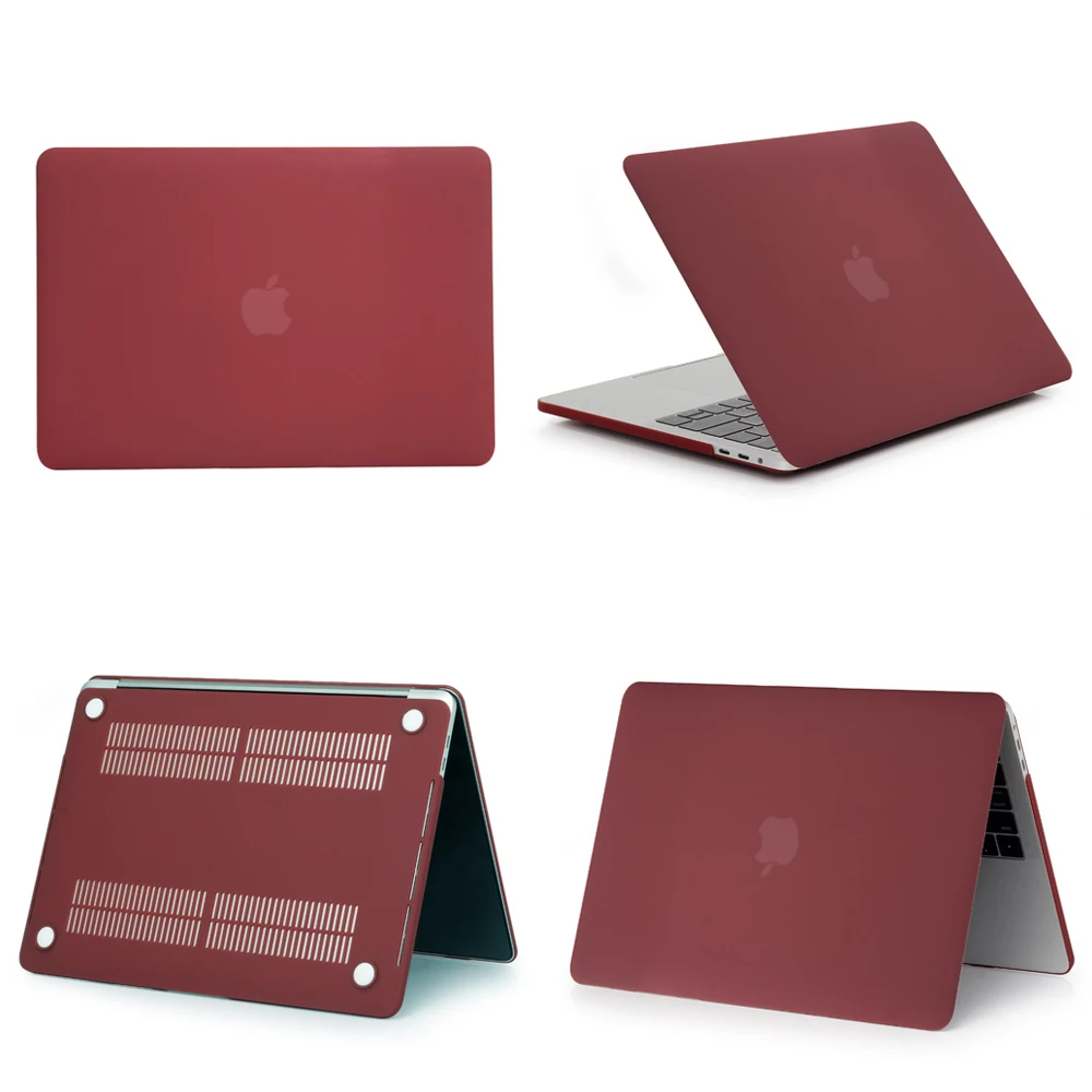 Matte Wine Red Матовый чехол для ноутбука MacBook Air 11 retina 12 Pro 15 touch bar A1707 Pro 16 A2141 Air 13 Touch ID A1932 чехол - Цвет: Matte Wine Red