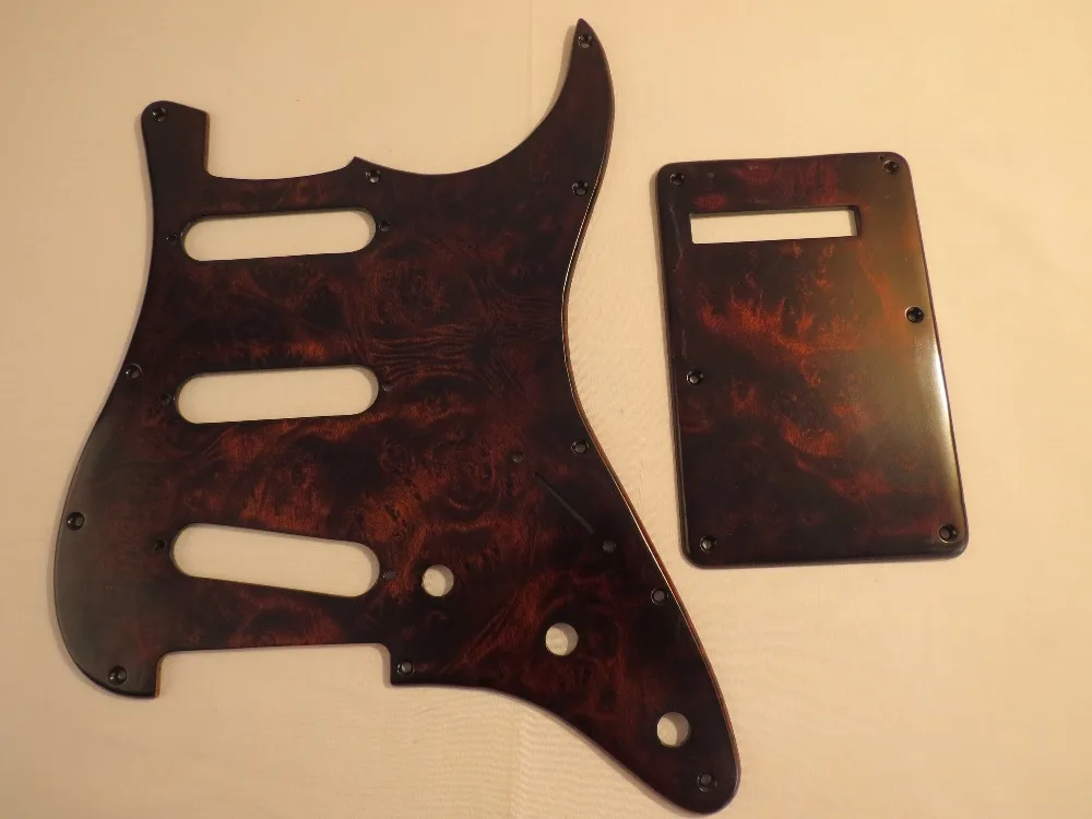 1SET SSS Pickguard & Backplate & Screws bird's eye wood for FD ST Style Guitar