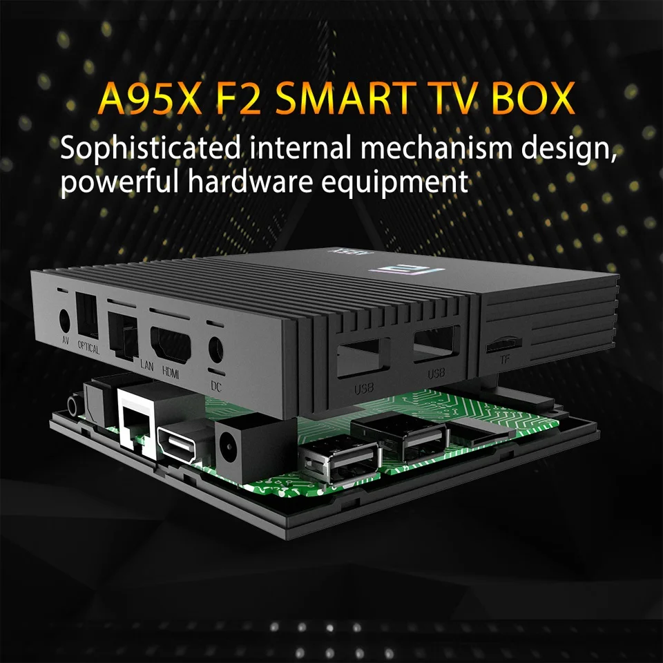 Android ТВ коробка A95X F2 9 0 смарт медиа плеер 4 K Поддержка 2 4G & 5G Dual Band WI FI RJ45 ЛВС USB HDMI