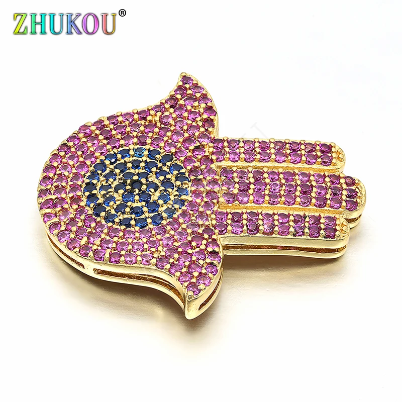 22*24 мм ручной работы кубического циркония Хамса рука со злом подвески в форме