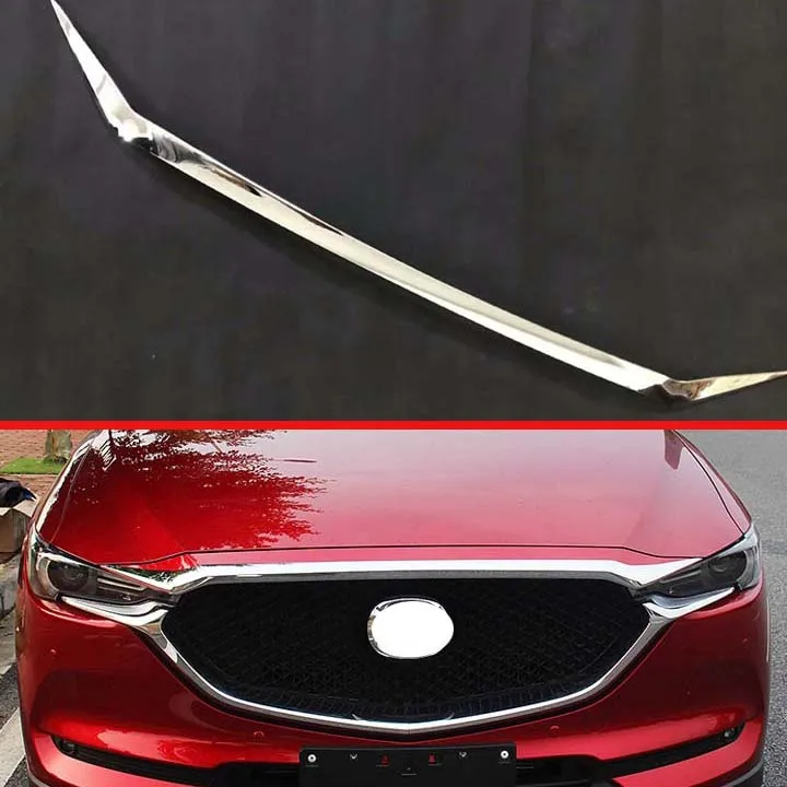 Для Mazda CX 5 CX5 2017 2018 ABS Хромированная передняя капота решетка гриля бампер губа