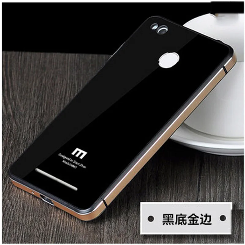 Для Xiaomi Redmi 3 Redmi 3s чехол для телефона, роскошная алюминиевая металлическая рамка и закаленная стеклянная задняя крышка батарейного отсека для Xiaomi Redmi 3/3s