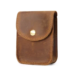 Мужская маленькая поясная сумка из натуральной кожи, сумки-футляры, чехол для сигарет, держатель зажигалки, Классические винтажные практичные мужские сумки в стиле ретро, Повседневная сумка