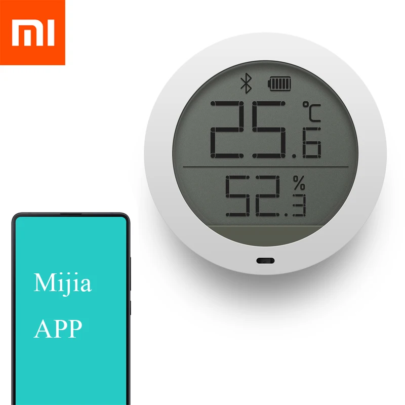 2019 Xiaomi Mijia Thermometer Temperature Humidity Sensor E-Link INK Screen Display Digital Moisture Meter High-Precision | Электроника