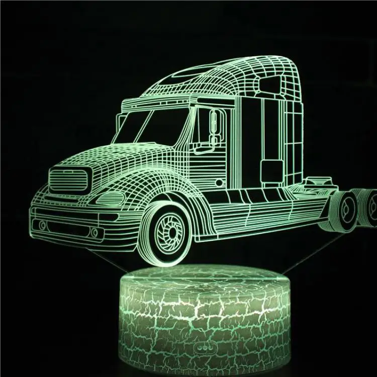 Спортивный автомобиль 3d огни красочные постепенное изменение Иллюзия 3d Светодиодная лампа сенсорный пульт дистанционного управления светодиодный маленький ночник - Цвет абажура: 7 color change