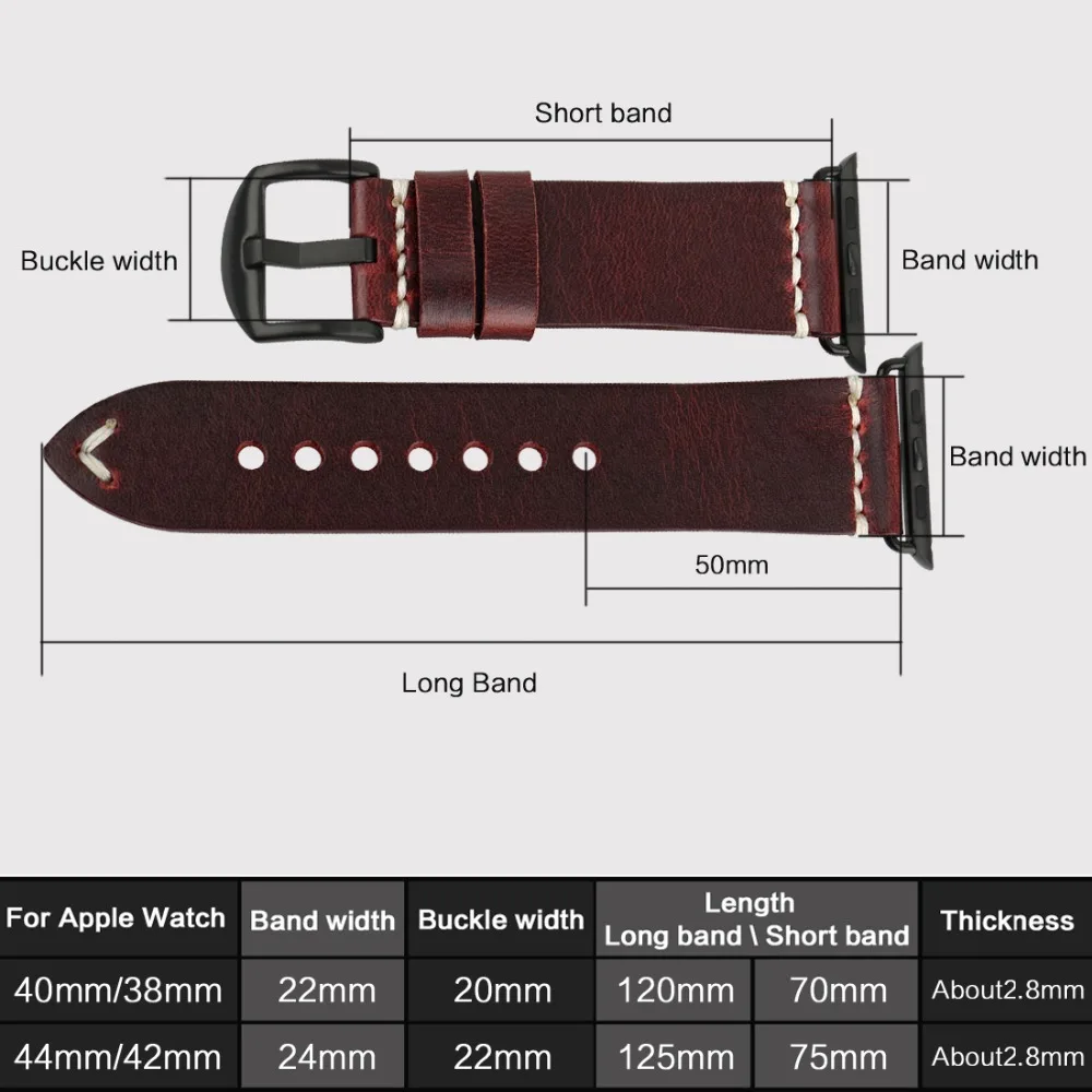 MAIKES наручных часов iWatch, 44 мм 40 мм кожаный ремешок для наручных часов, ремешок для Apple Watch, 42 мм, 38 мм, версия серии 4/3/2/1 Часы Аксессуары Часы Браслет