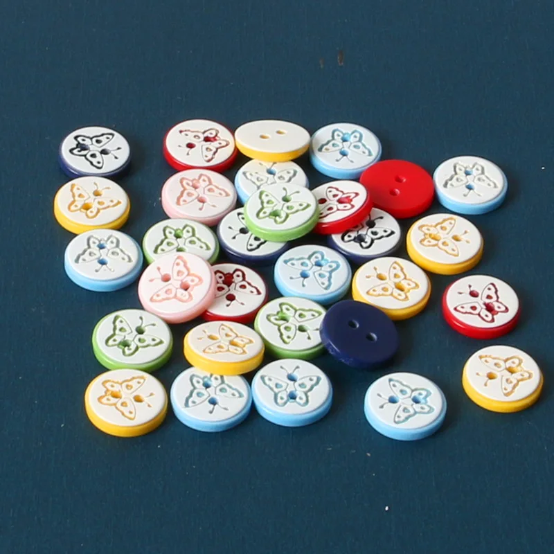 50 шт. скульптурные пуговицы-бабочки из смолы 11 мм | Дом и сад